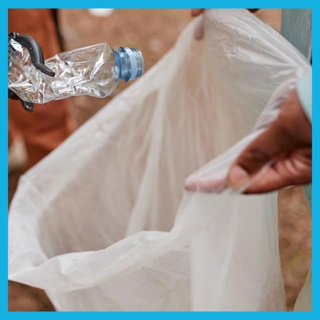 24" x 24" Clear Trash Bags, 6-10 Gallon Trash Bag, 1000 Count, 6 Micron, Value Pack, For Lightweight Trash for Small Wastebaskets, For Home and Office Use