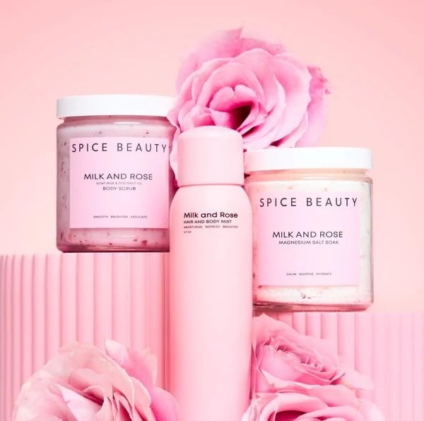 Milk & Rose Hair and Body Mist ā Hydrating Floral Body Spray & Hair Perfume with Rose, Goat Milk, Chamomile, Lavender & Honey ā Refreshing Mist for Skin, Hair & Clothing ā 6.7 oz