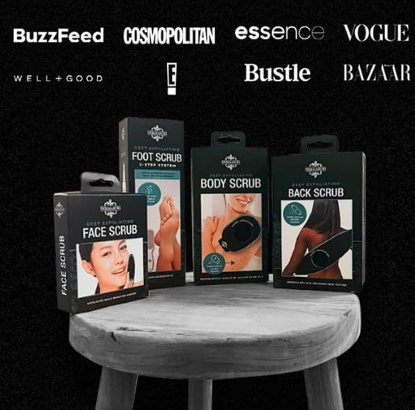 Dermasuri - Deep Exfoliating Glove - Polishing Mitt Body Scrubber - Korean Skin Cleaner Exfoliator & Dead Skin Buffing Treatment - Gifts for Women & Men - Keratosis Pilaris Scrub Remover - (1 Pack)