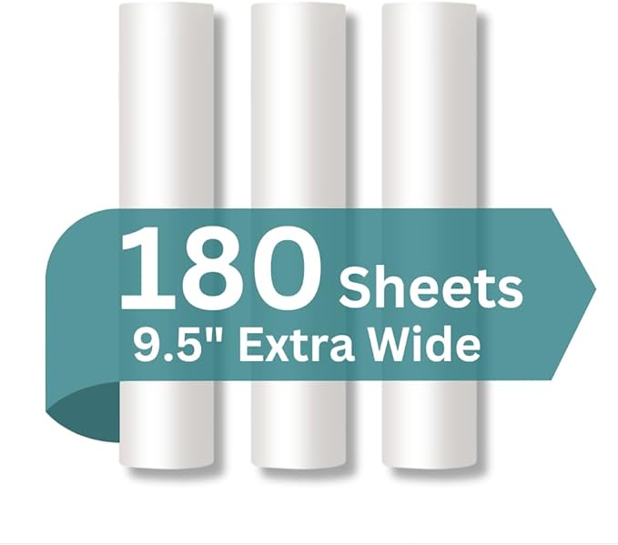 Large Lint Roller with Extra Sticky Roller and 420 Sheets 9.5" Wide, Floor Lint Roller Long Handle, Extendable to 41", Carpet, Couch, Pet Hair, Clothing Cleaning Supplies (3 Refills (180 Sheets))