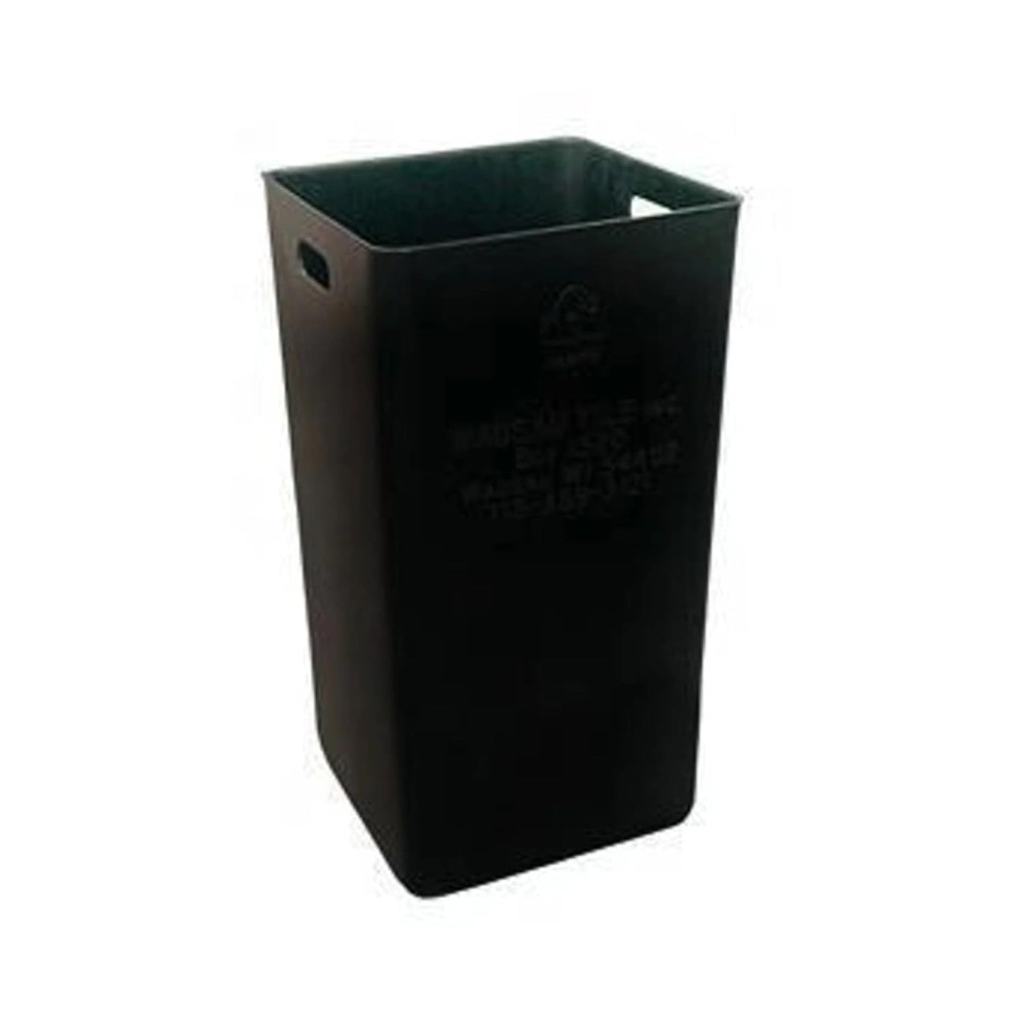 32 Gallon Square Slatted 100% Recycled Plastic Heavy-Duty Commercial Outdoor or Indoor Trash Can with Push Top Lid | Great for Schools and Businesses - Yellow