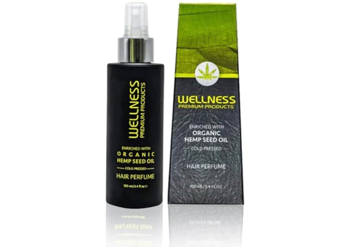 Wellness Premium Products Organic Hemp Hair Perfume for Real & Synthetic Hair, Clean Beauty, Non-Toxic, Color-Safe, Green Citrus Evergreen, 100ml