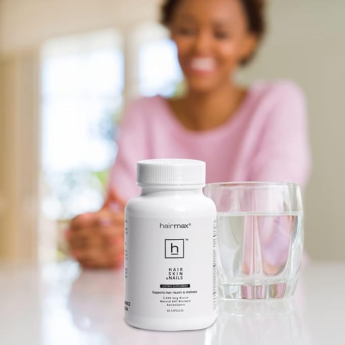 Hairmax for Hair, Skin and Nails Dietary Supplement – Hair Loss and Hair Regrowth Treatment for Women and Men. Contains 2500mcg Biotin, DHT Blocker, MSM & Antioxidants, Pack of 2 Bottles