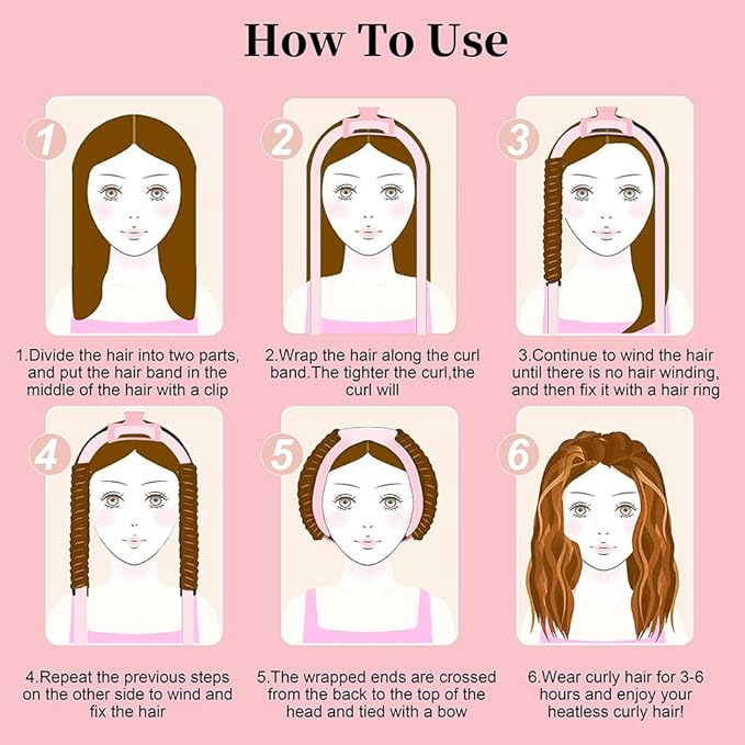 Heatless Curling Rod Headband, Upgraded 60" Extra Long Heatless Curls Headband Soft Hair Curlers to Sleep In Hair Rollers No Heat Curls (Blue)