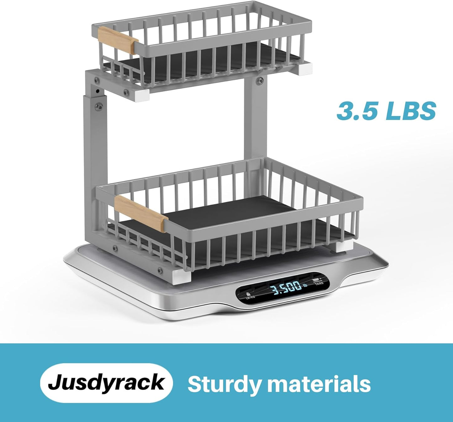 1 Packs 2 Tier Grey Under Sink Organizer,Under Sink Organizers and Storage, Slide Out Pull Out Cabinet Organizer Shelf, Metal Sliding Drawer for Kitchen Bathroom Cabinet Organization Rack