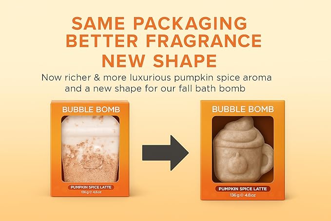 Pumpkin Spice Latte Bath Bomb for Women & Girls – Luxury Fall Bath Bombs (Giftable Packaging) - Natural & Relaxing Fall Gift - Vanilla, Cinnamon & Pumpkin Scented - Boo Basket Stuffers for Women