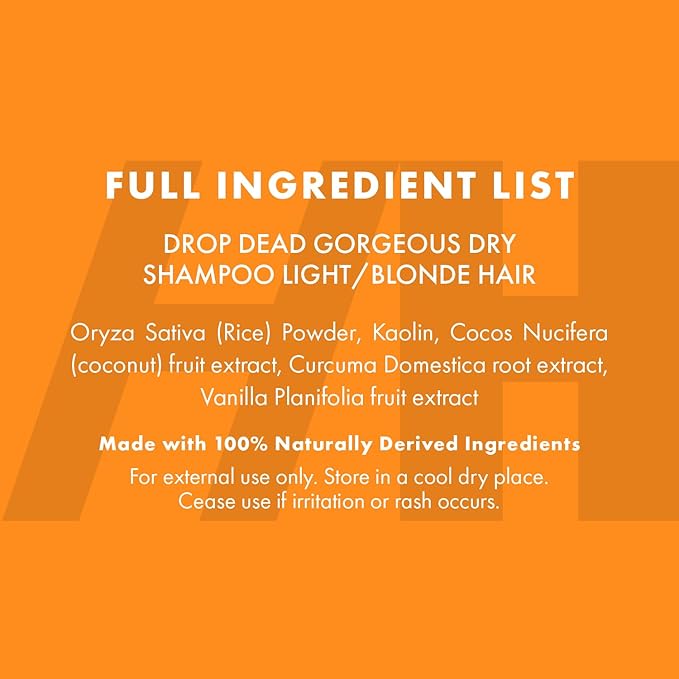 Handmade Heroes Non Aerosol Dry Shampoo Volume Powder 1.8oz, 100% Natural & Vegan For Light and Blonde Hair (2 pc set)