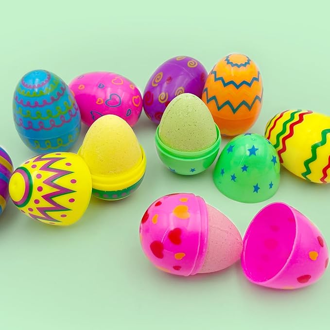 12 Pack Easter Egg Bath Bombs for Kids with Surprise Inside, Kids Bath Bombs for Easter Egg Hunt and Easter Basket Stuffers, Easter Bath Bombs for Kids