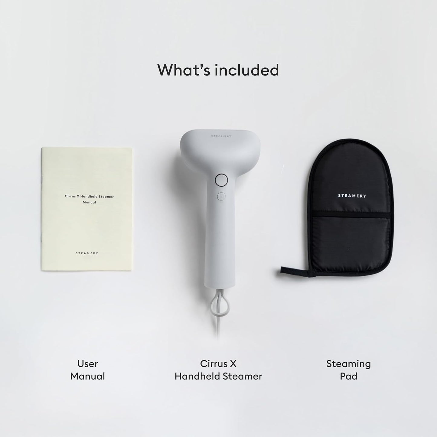 Steamery Handheld Clothes Steamer Cirrus X, 1200W, Steam Output 20g/min, Heat up in 20 Seconds, Portable, Minimalistic, Scandinavian design, White
