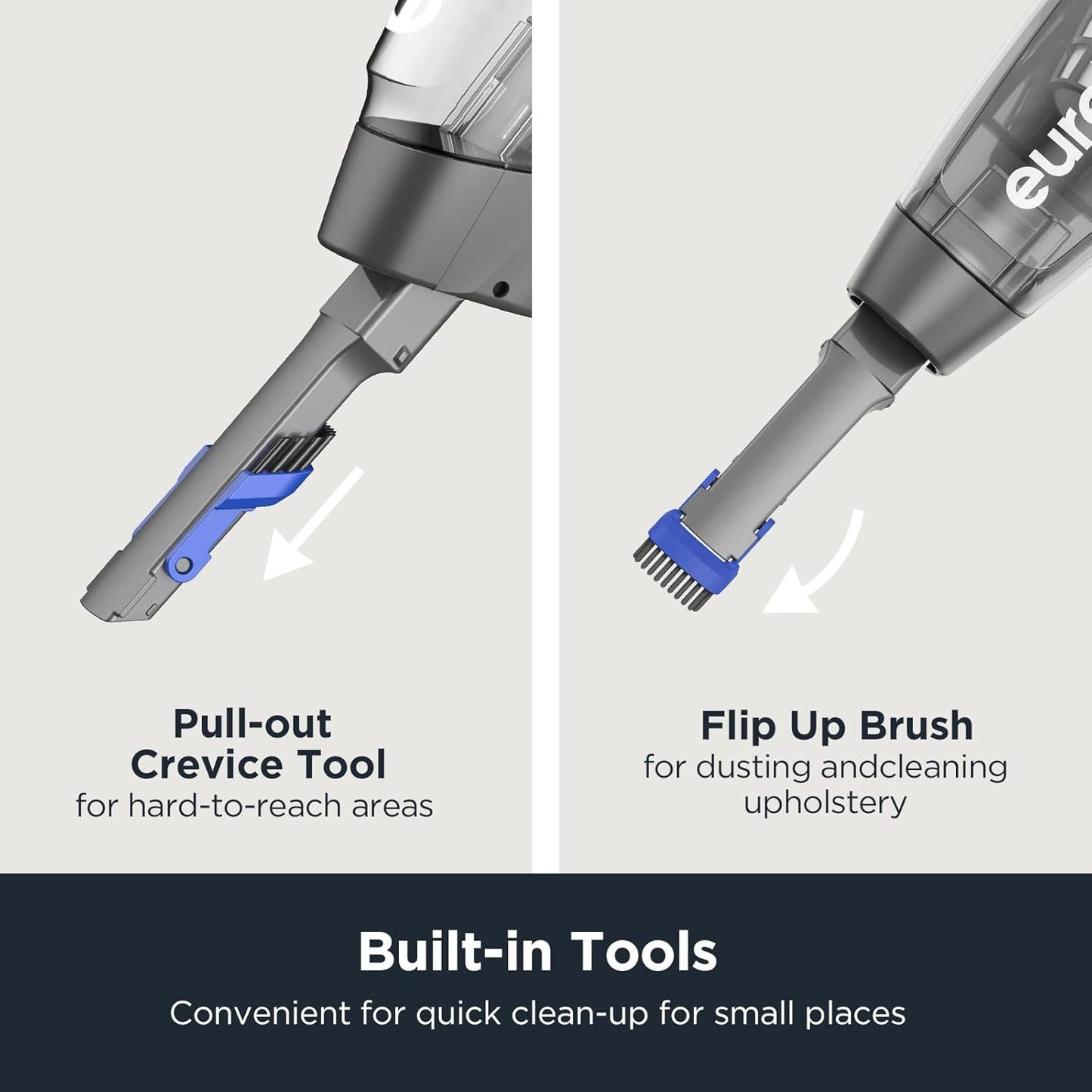 Eureka Corded Stick Vacuum Cleaner for Home Pet Hair, Lightweight Stick Vacuum Cleaner with Powerful Suction for Carpet Tile and Hard Floor, Blue, 3-in-1 Handheld Vac NES312