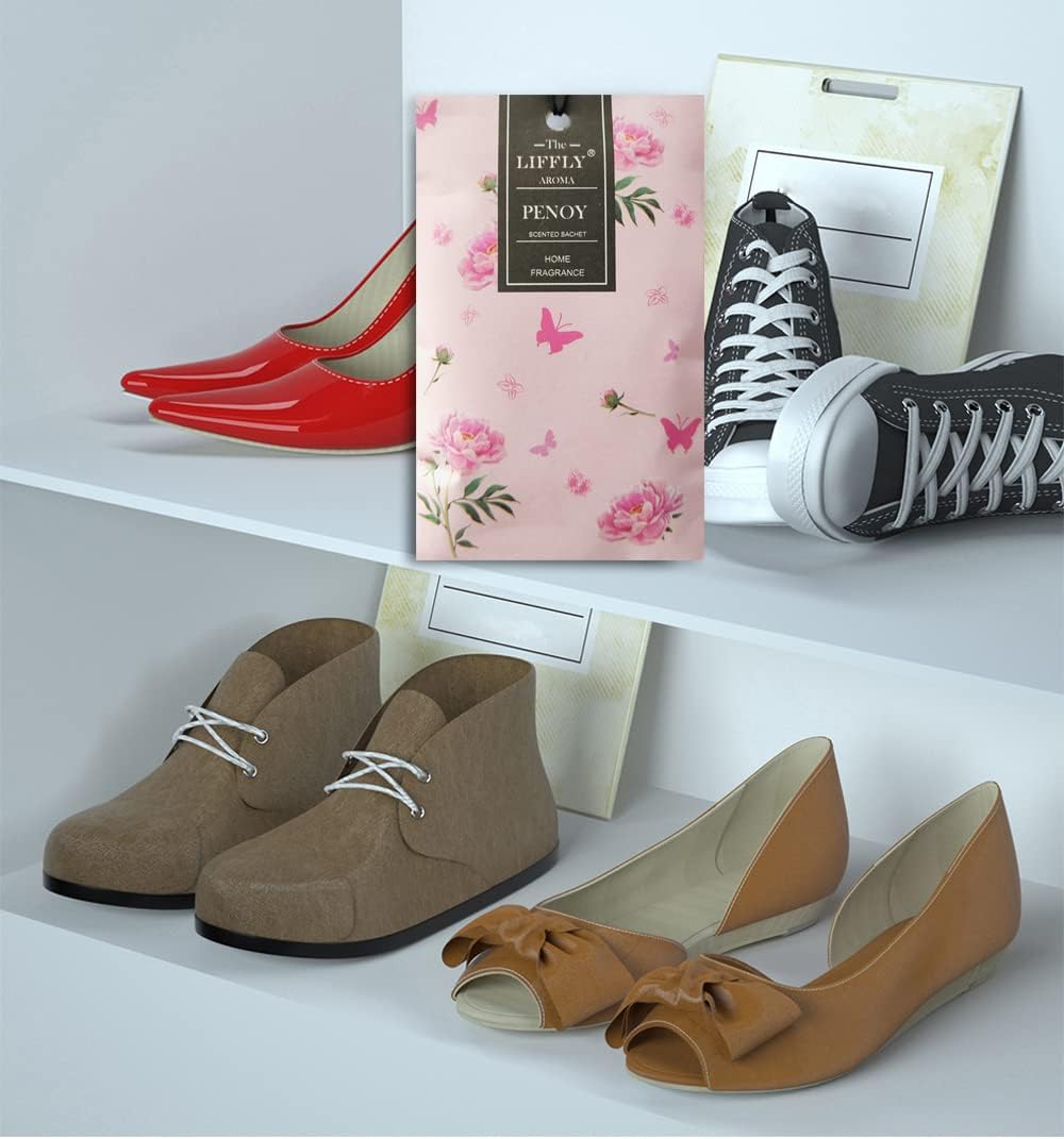 14 Packs Peony Scented Sachets for Drawers and Closets Gift