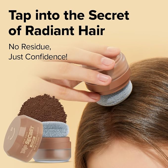 I DEW CARE Biotin Clarifying Dry Shampoo - Tap Secret Brown | Strengthening & Volumizing, Powder Type, Refillable, Travel size, Non-aerosol, Brunette, Korean Ginseng, 0.26 Oz