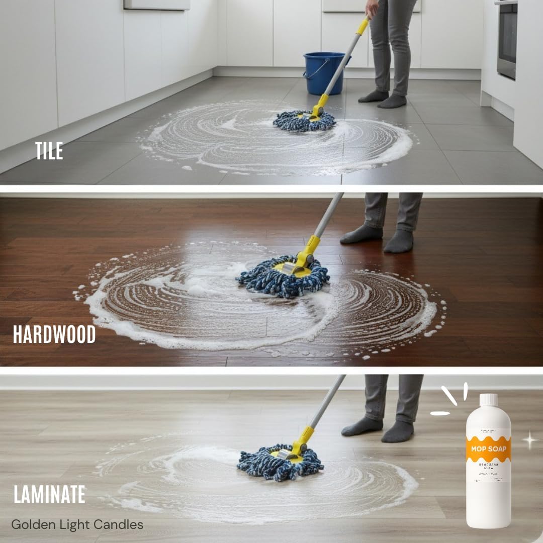 Mop Soap – Highly Scented Luxury Floor Cleaner Concentrate – Brazilian Glow Scent, Leaves Floors Shiny Without Any Residue – Multi-Surface Floor Mopping Solution, Made in USA, 32 oz