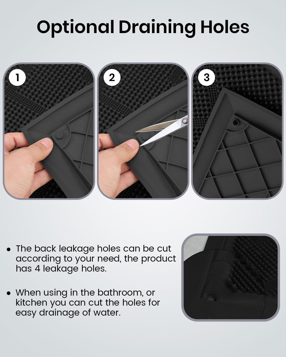 HAMARA Front Door Mat for Outside Entrance 35.5"x17" – Anti-Slip Dirt-Trapping Waterproof Rubber Indoor & Outdoor Mat with Textured Surface for Entryway - Heavy Duty All Weather Doormat – Black