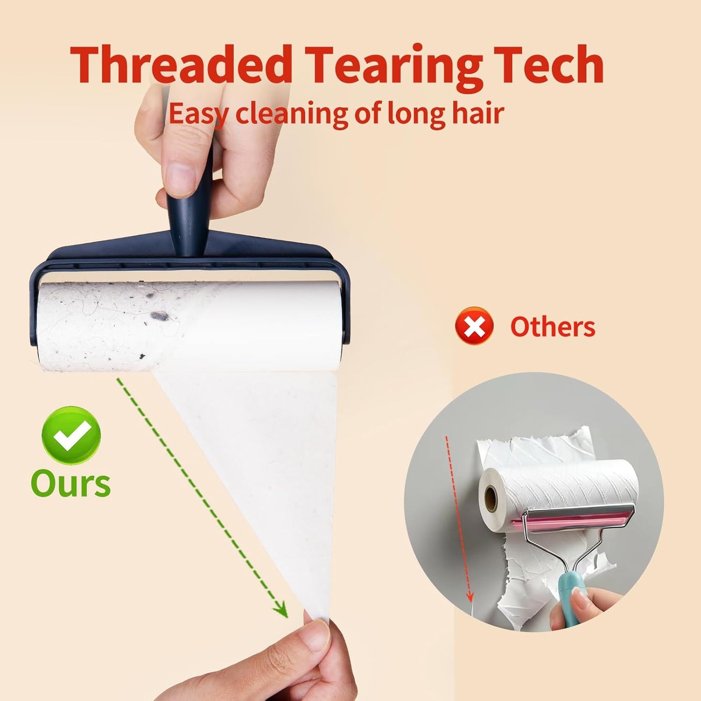 Floor Lint Rollers for Pet Hair Extra Sticky Mop,9.84in with 51.2in Long Handle Large Lint Remover Roller for Carpet Cleaner Cars, Clothing, and Pet Hair Picker from Floors