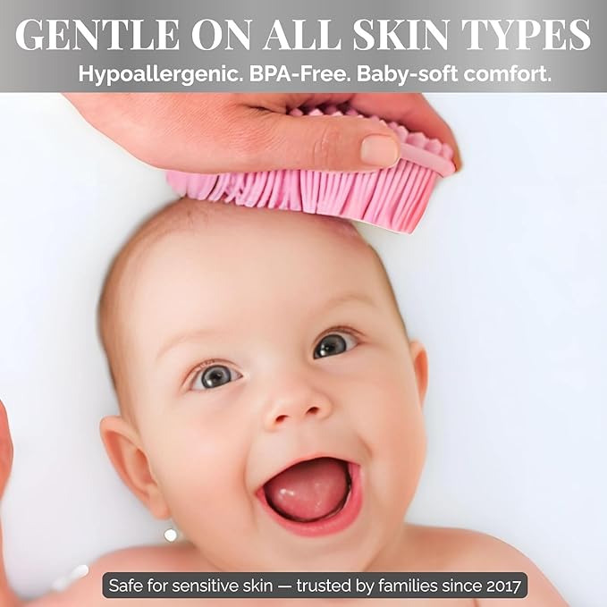 Avilana Silicone Body Scrubber – Gentle Shower Brush & Loofah Alternative- Food Grade & Lab Tested – Fast-Drying, Hygienic, BPA-Free Silicone Body Gentle Exfoliator (Dark Gray, Body & Face)