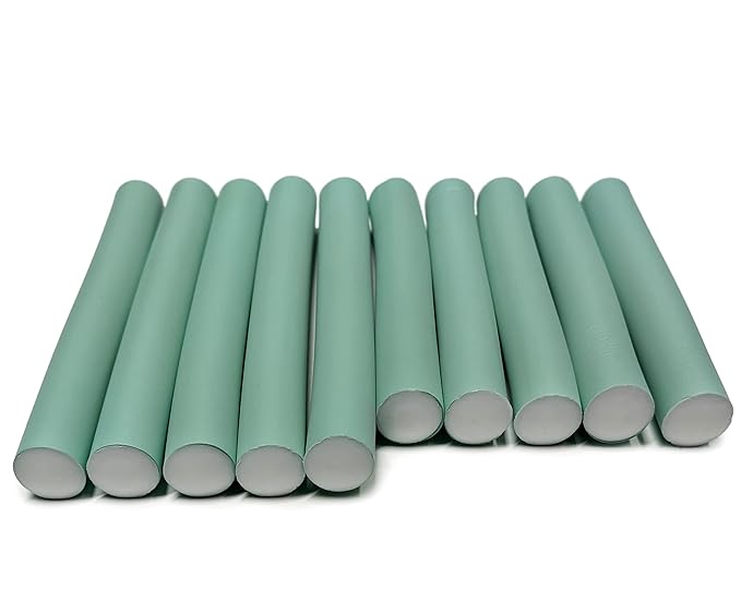 My Beauty Spot Flexi Rods Foam Hair Rollers 1" Diameter Professional Salon Quality 10 Pcs Rubber Hair Rollers for Medium to Long Hair (Blue)