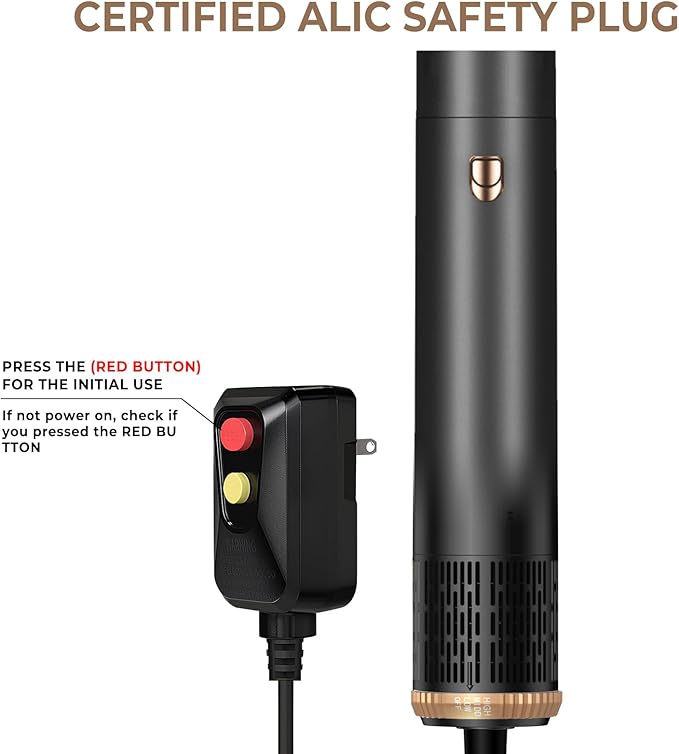 6 in ONE Hair Dryer Brush, Blow Dryer Curling Wand Hair Styling Tools Set, Ionic Hot Air Massage Oval Blowout Hair Dryer, Left&Right Hair Styler