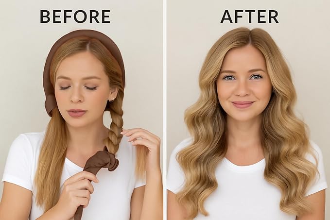 Heatless Hair Curling Set | No Heat Silk Curling Headband for Overnight Curls | Soft Hair Roller for Frizz-Free Waves – Ideal for All Hair Types