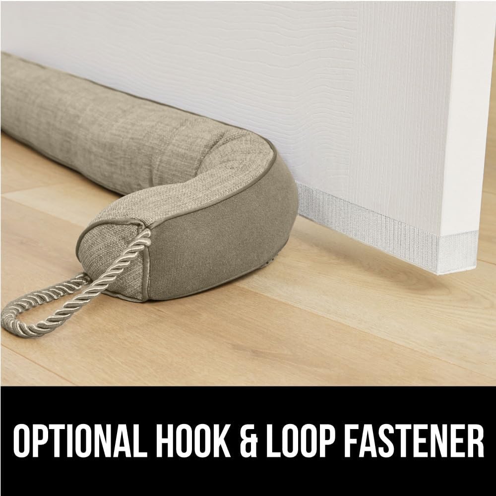 GORILLA GRIP Door Draft Stopper for Bottom of Doors, Weather Stripping Seal Blocks Hot Air, Noise, Bugs, Keeps Cold AC in, Sound Proofing Easy Install Gap Filler, Home Essentials, 38 Inch, Beige