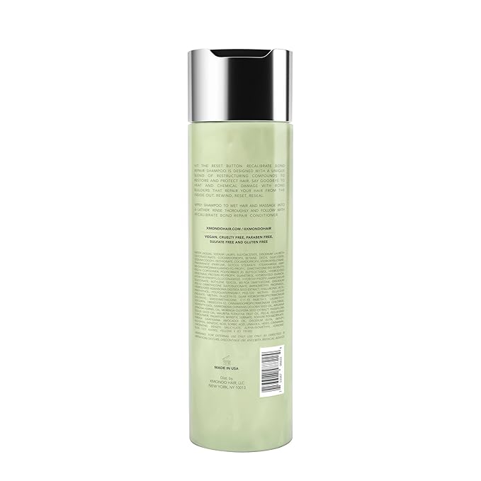 XMONDO Hair Recalibrate Bond Repair Shampoo | Vegan Formula with Bond Builder, Maracuja Oil, and Hyaluronic Acid to Restore, Strengthen, and Revitalize Dry Damaged Hair, 8 Fl Oz 1-Pack