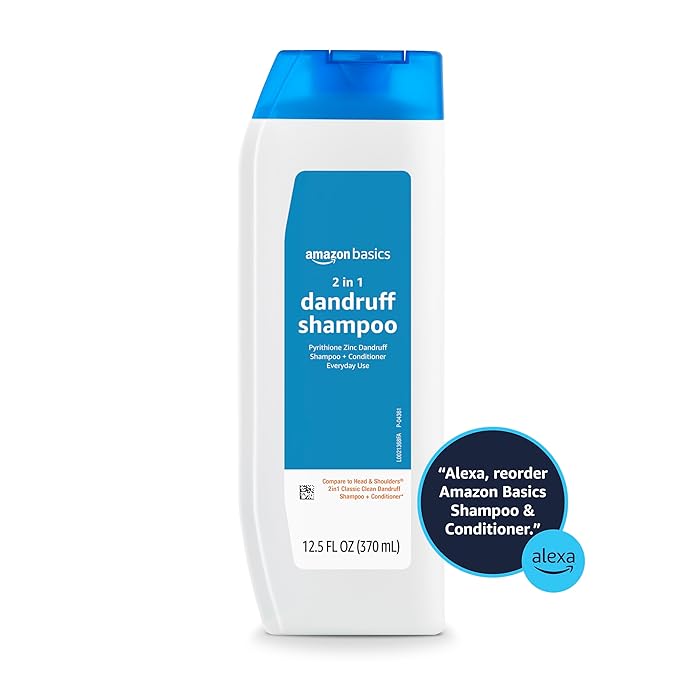 Amazon Basics 2-in-1 Dandruff Shampoo and Conditioner, Gentle, pH Balanced, 12.5 Fl Oz (Pack of 6) (Previously Solimo)
