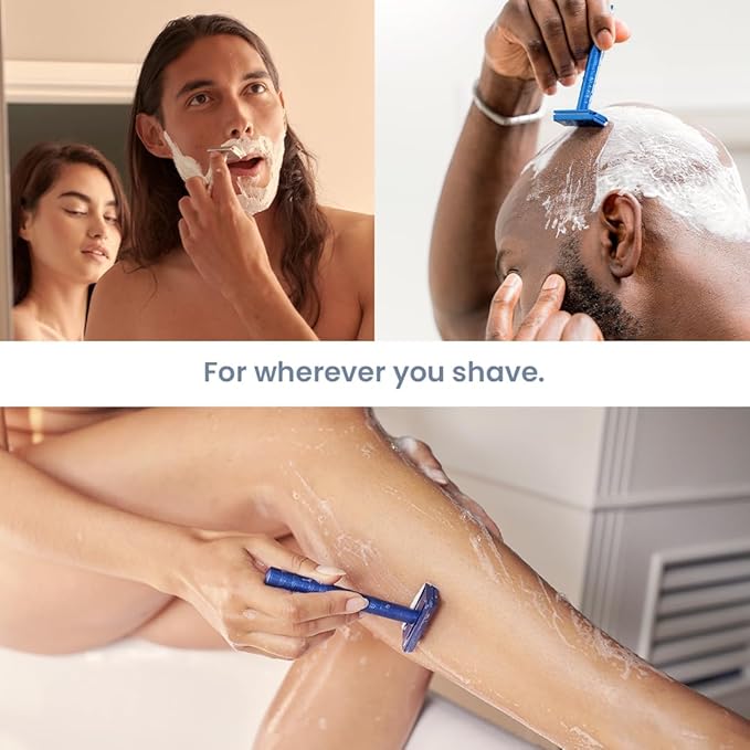 Henson Shaving Razor - Jet Black Double Edge Safety Razor with 5 Spare Blades - 30° Angled Precision With Superior Blade Rigidity- Reusable Single Blade Razors For Men and Women - Mild Aggression