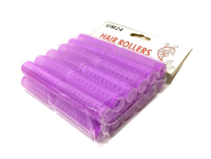 Mini Small Hair Rollers Self Grip Vented Pro Salon Hairdressing Curlers Purple 24PC