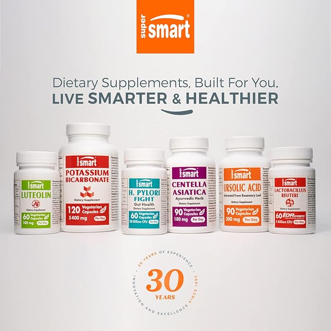 Supersmart - Hair Growth Booster 160mg per Day (Lustriva Supplement) - Biotin 40x More Soluble | Non-GMO & Gluten Free - 60 Vegetarian Capsules