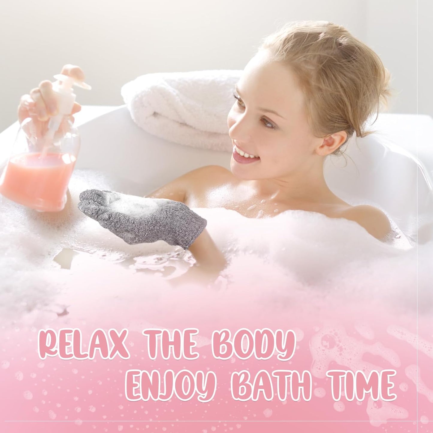 104 Pcs Exfoliating Glove Bulk Shower Gloves with Hanging Loop Exfoliating Body Scrubber Dead Skin Remover for Body Bath Beauty Spa Massage Scrubs Men Women Bathing(Black,Grey)