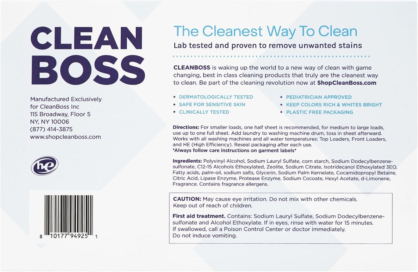 CleanBoss Laundry Detergent Smart Sheets - 30 Sheets