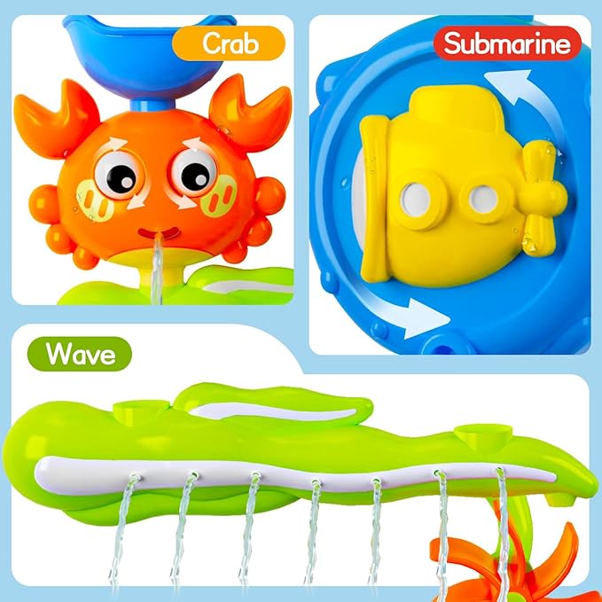Crab Bath Toys for Kids Ages 1-3 Toddlers 2-4, Bathtub Toys for 12-18 Months Babies, Water Shower Tub Toys for 1 2 Year Old Boys Girls Infant Gifts Presents