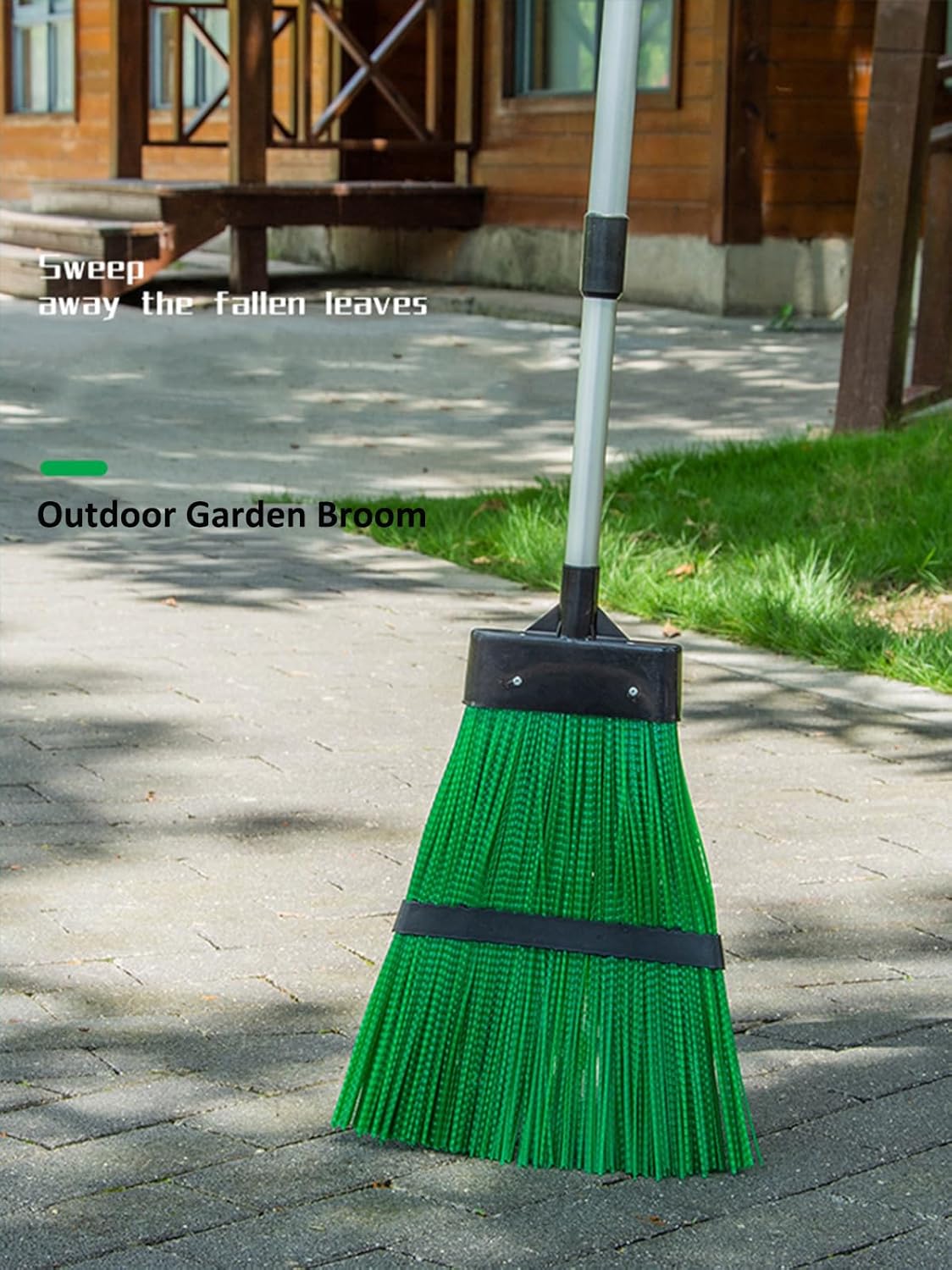 Courtyard Broom-Heavy Duty Broom Long Handle Outdoor Commercial Angle Broom for Courtyard Ourdoor Travel Camping