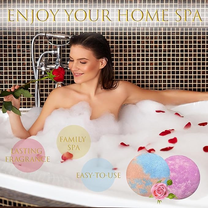 Bath Bombs Birthday Gift Set for Women, 12 Pack Handmade Natural Bath Bomb, Spa Relaxing Birthday Gifts for Her/Him, Women, Girls, Wife, Mother