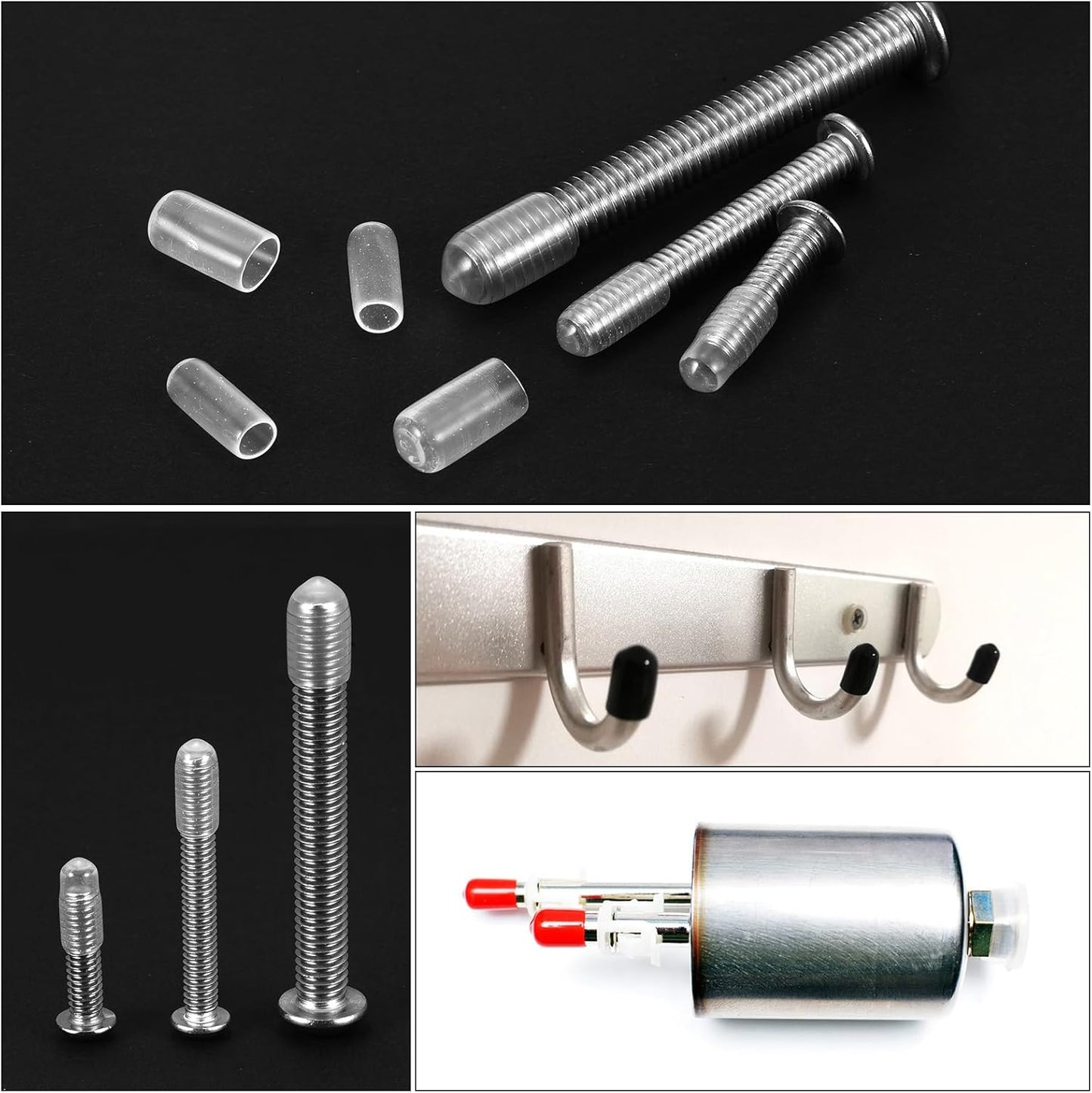 uxcell 20pcs Rubber End Caps Protective Caps 27mm(1 Inch) ID Vinyl PVC Round Tube Bolt Cap Cover Screw Thread Protectors, Clear