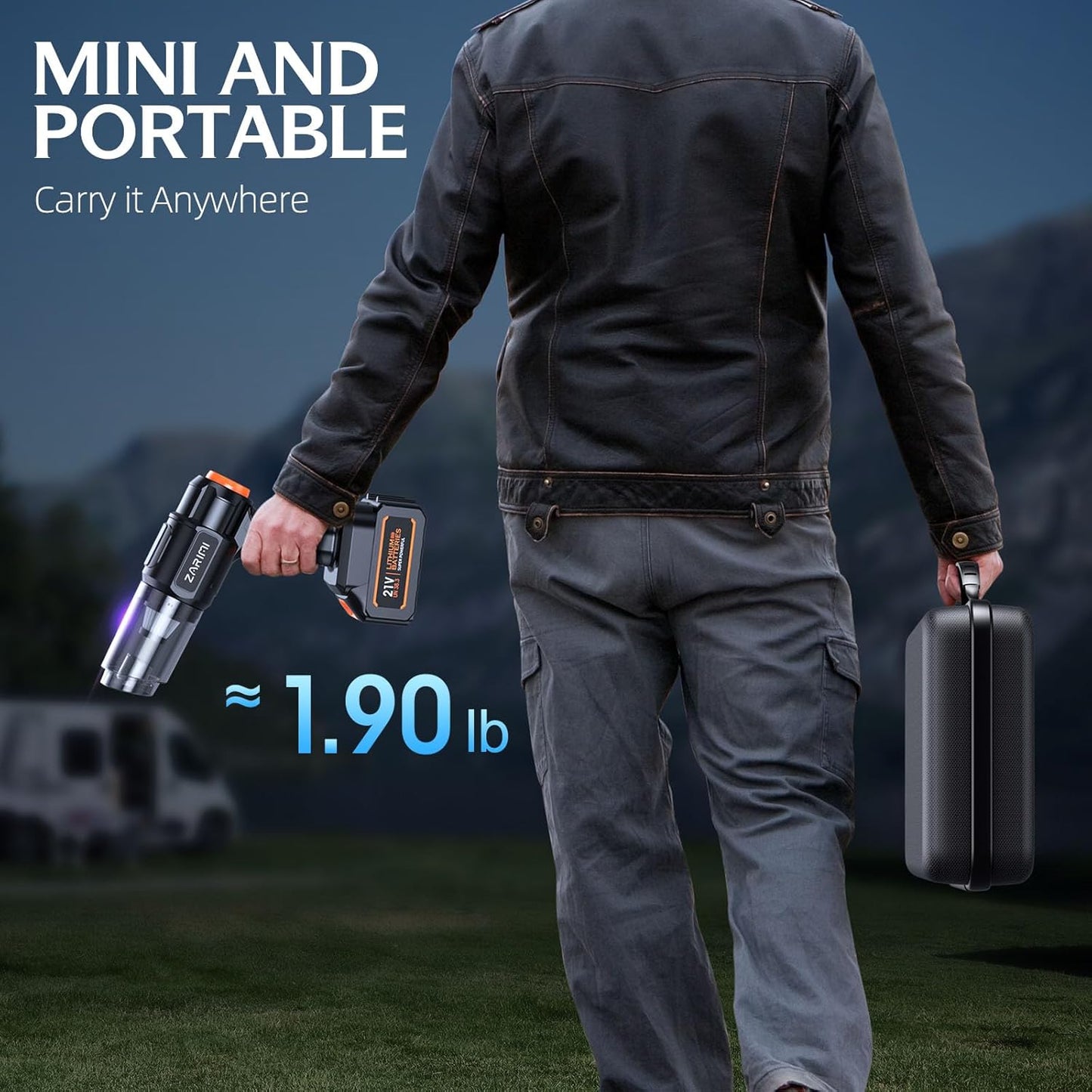 Car Vacuum Portable Cordless, 40,000Pa High Power Dust Buster, 6-in-1 Handheld Vacuum Cleaners for Home, Car, Pet Hair, Keyboard, Black