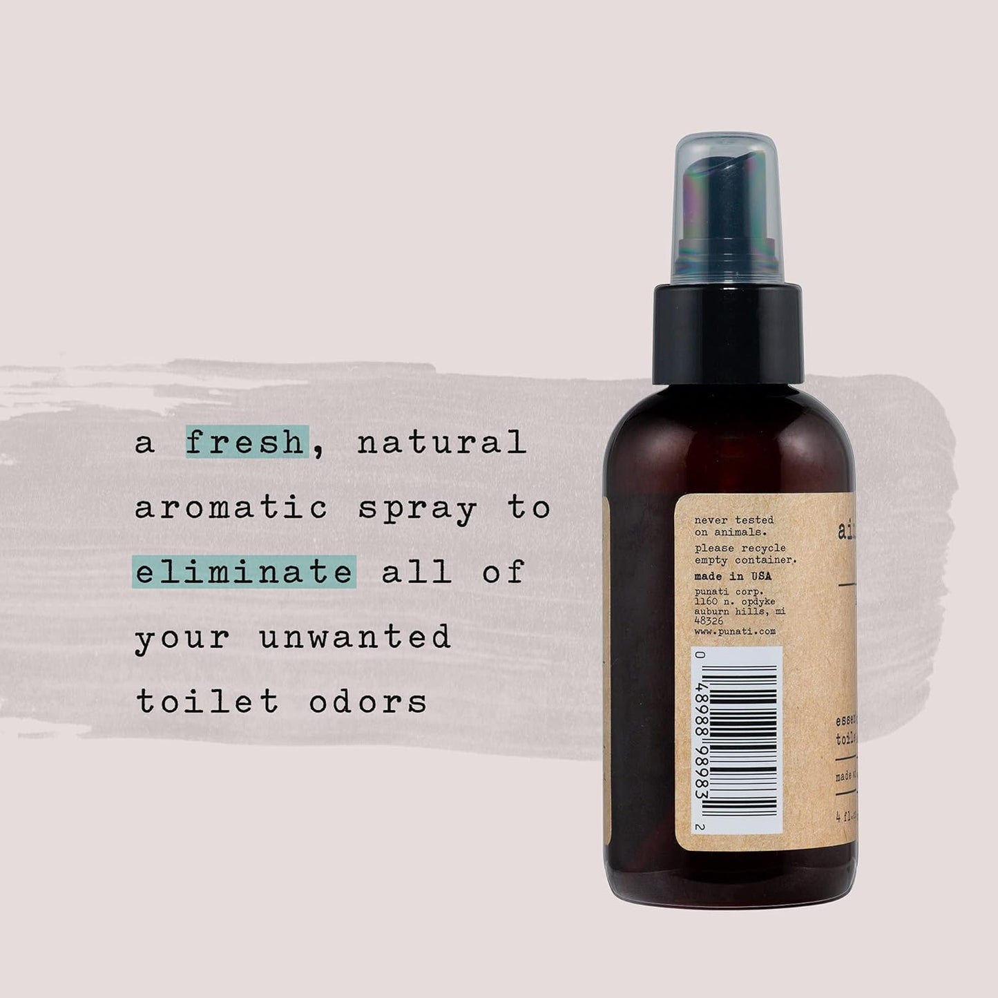 Air Essentials Essential Oil Toilet Spray - Odor Eliminator & Air Freshener - Made with Pure Essential Oils - Eucalyptus Mint - 4 Ounce