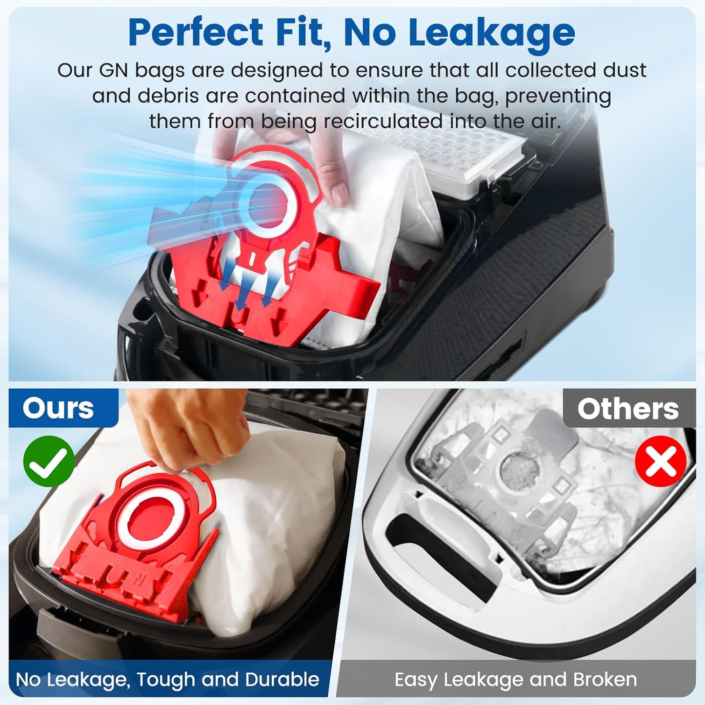 20 Pack 3D Airclean FJM Vacuum Cleaner Bags Compatible with Miele FJM Vacuum Cleaner, Compact C1, Compact C2, Complete C1, S241, S290, S300i, S500, S700, S4, S6 Series, Replaces Part 10123220