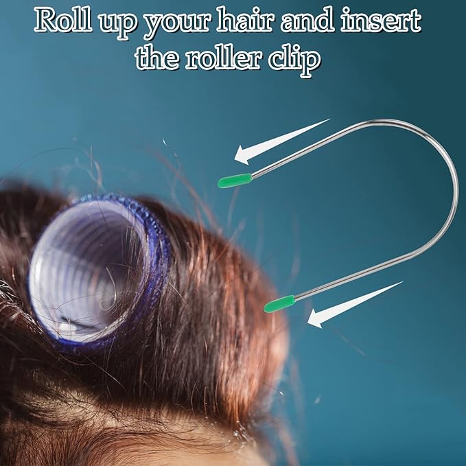 20 Pieces Hair Curler Clips and Replacement Pins Kit, Large Securing Pins for Electric Rollers, Portable Travel Roller Set, 1¾ Inches