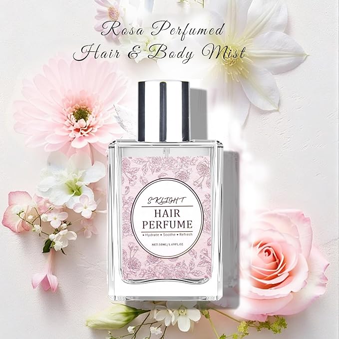 Hair Perfume for Women, Long Lasting Pheromone Perfume, Hair and Body Mist, Romantic Rose Scent, Hydrates and Nourishes, 50ML