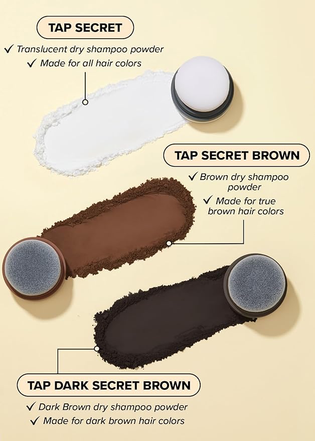 I DEW CARE Dry Shampoo Powder - Tap Secret Orignal + Refill 2 Pack | With Black Ginseng, Non-aerosol, Benzene-free, Mattifying Root Boost, No White Cast, Travel Size, Hair Volume