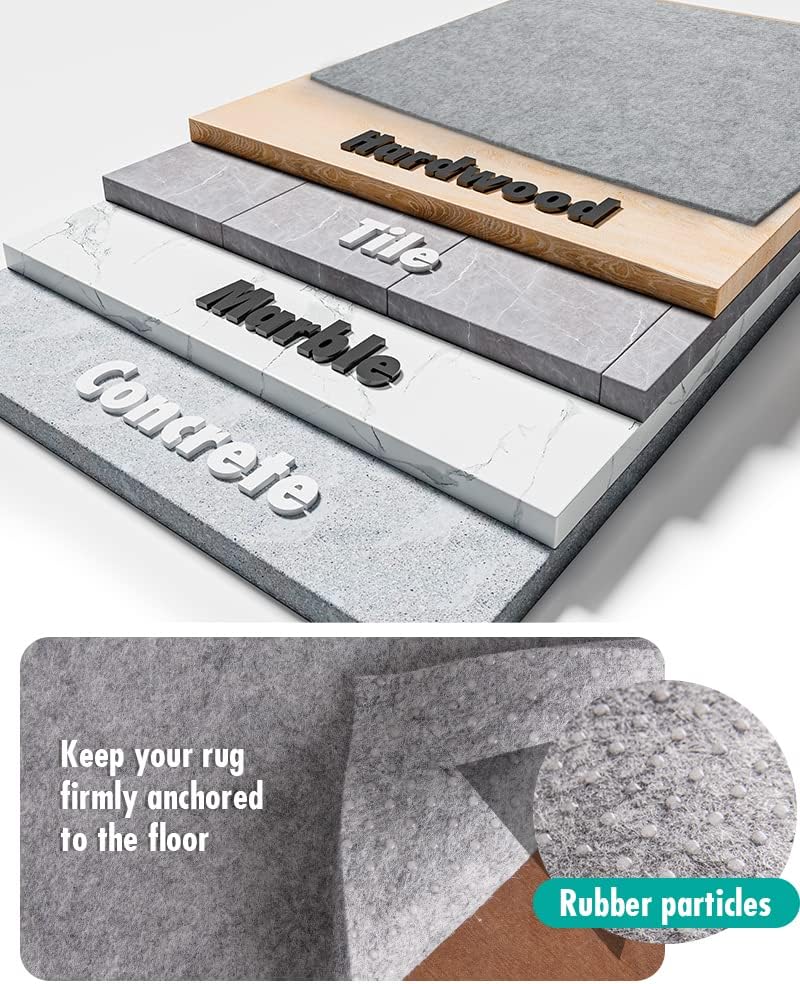 Non Slip Rug Pad Gripper - 7x9 Feet 1/4” Extra Thick Felt Under Rug for Area Rugs and Hardwood Floors,Super Cushioned Non Skid Carpet Padding