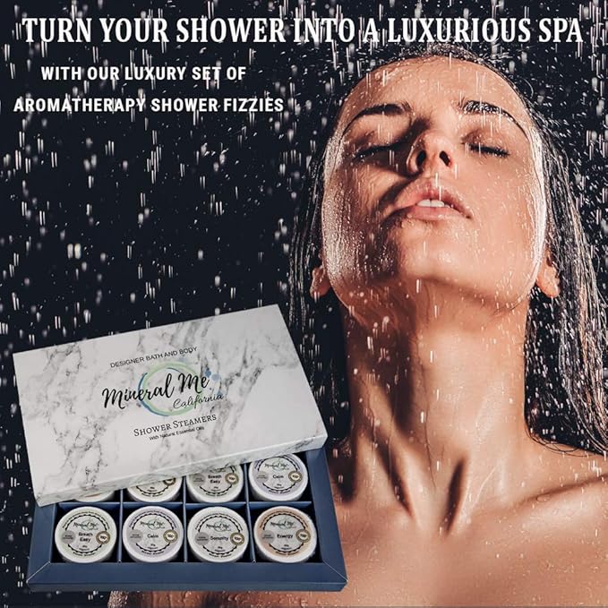 Shower Steamers Aromatherapy - Shower Bombs w/Organic Essential Oils for Vaporizing Steam Spa Relaxation, Relaxing Self Care Birthday Gifts for Men, Women, Him, Her