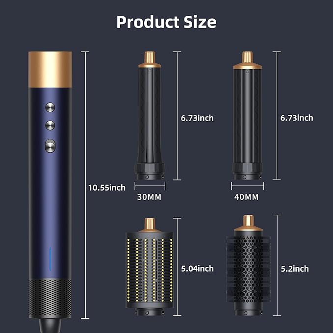 Air Styler Hair Dryer Brush,Multi-Styler with Auto-Wrap Curlers,Hot Air Hair Styler & Dryer Set,Anti-Flying Warping,Ionic,Hot Shunfa,Styling Without Heat Damage,with Protective Travel Case