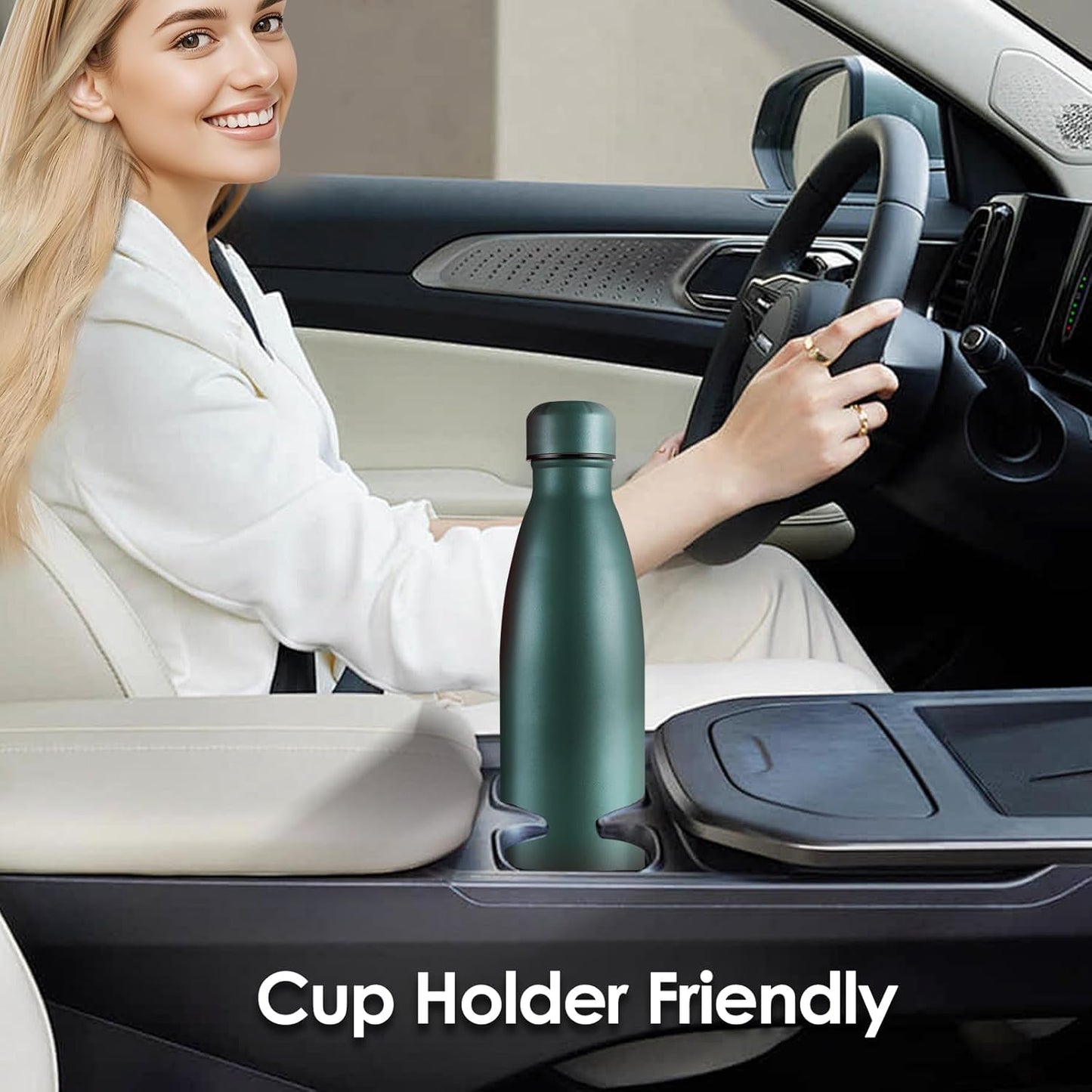 25oz Cola-Bottle Shaped Stainless Steel Leak-proof Water Bottle,Double Wall Vacuum Insulated Metal,Travel Mug For Sports Indoors & Outdoors,BPA-Free Kids Flasks,Army Green(2 Pack)