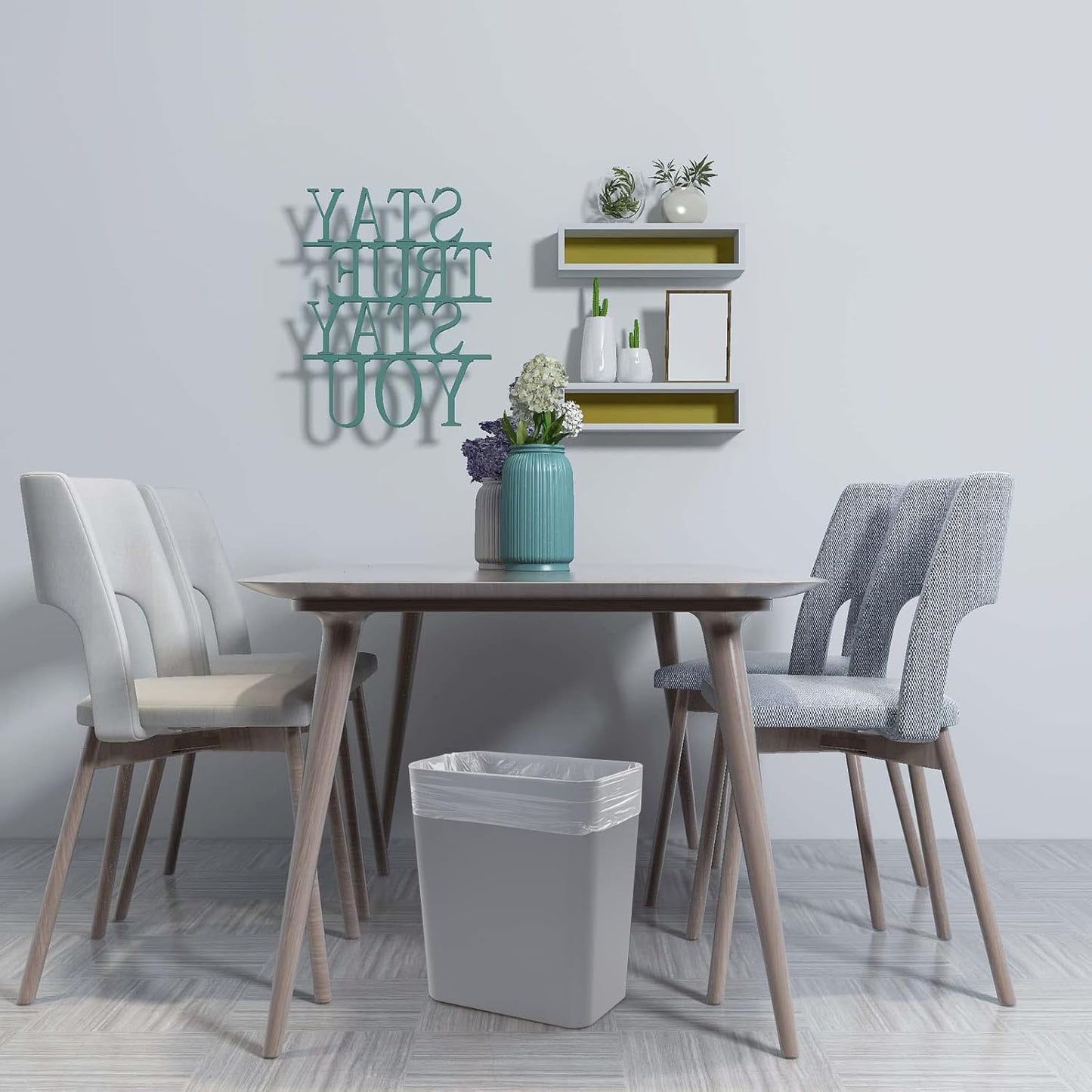 3-Pack 4.5 Gallon Trash Can, Gray Waste Bin for Under Desk, Kitchen, Home, Office