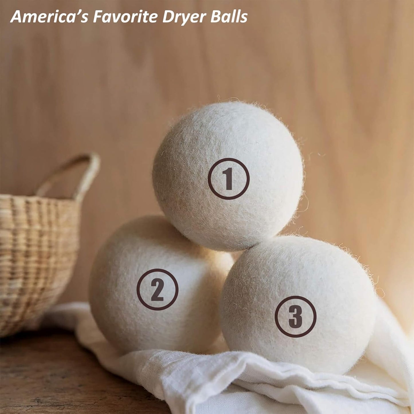 Sheep Wool Dryer Balls 12 Pack L(2.3") Premium Natural Fabric Softener, Reusable Laundry Dryer Balls for Reducing Drying Time, Static and Wrinkles, Eco-Friendly β 100% New Zealand Wool