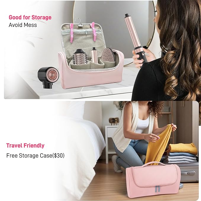 Dual Voltage Hot Air Styler Wrap - 5 in 1 Hair Dryer Brush,Multi Hair Styler, with Fast Drying Blow Dryer, Styling, Straightening & Volumizing