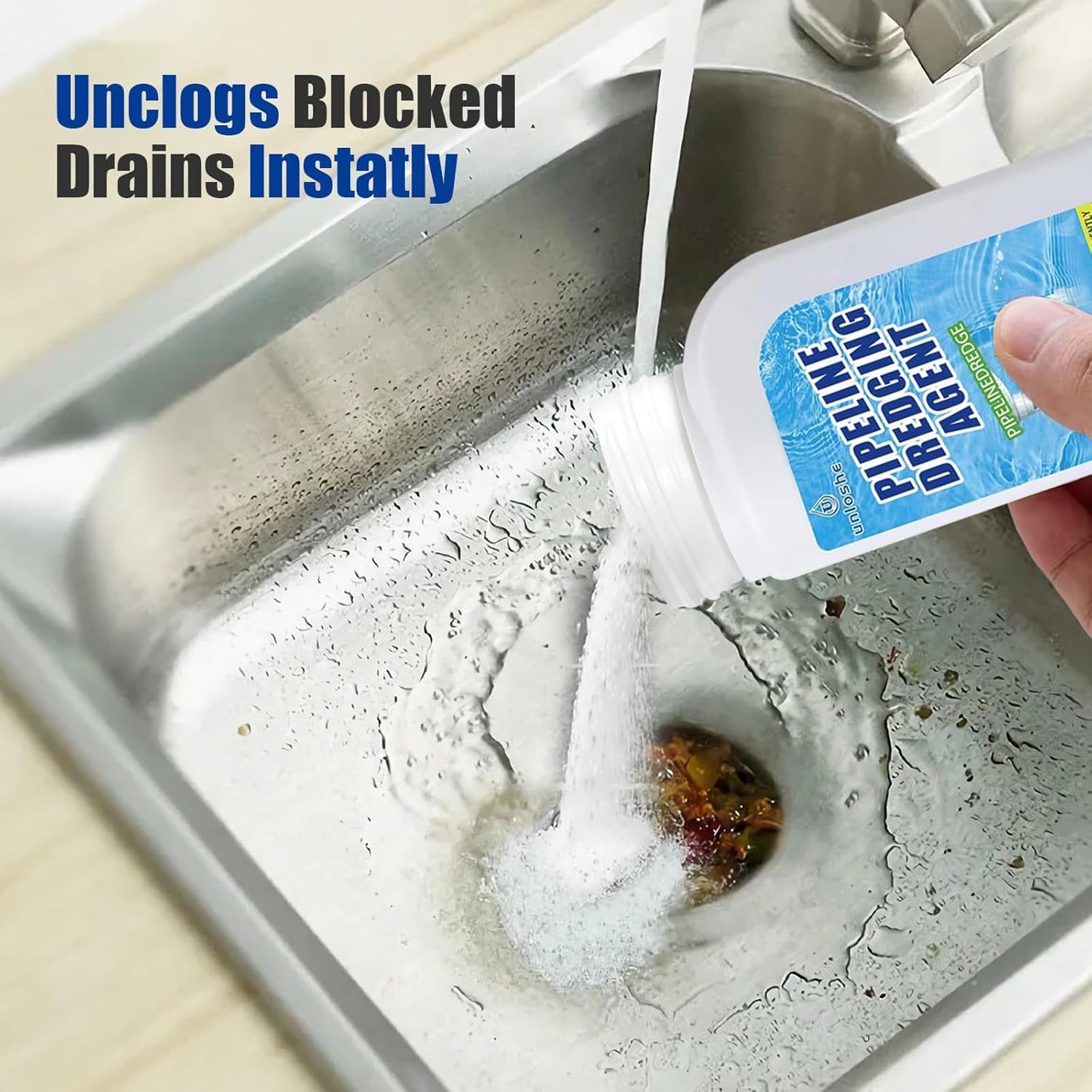 Pipeline Dredging Agent, Drain Clog Remover, Powerful Unclog Sink Drain Cleaner, for Kitchen Bathroom Sinks, Tubs Pipe Cleaning Tool (2PCS)
