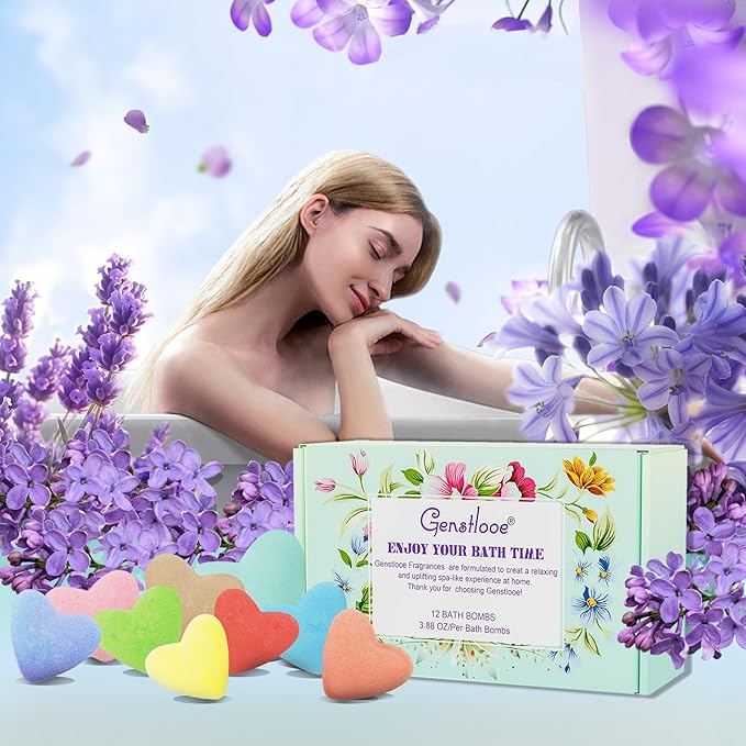 12 Pcs XXL Bath Bombs for Women Gift Set, Organic Natural Bubble Bathbombs for Girlfriend, Her, Girls, Wife, Shea & Coco Butter Dry Skin Moisturize, SPA Relaxing Aromatherapy, Mothers Day Gift